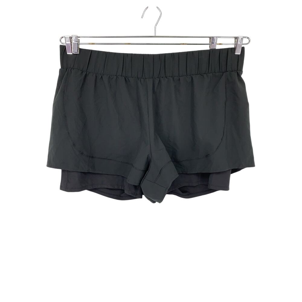 NWT CALIA High-Rise 2-In-1 Run Shorts Womens 2X Black Smocked Lightweight Woven